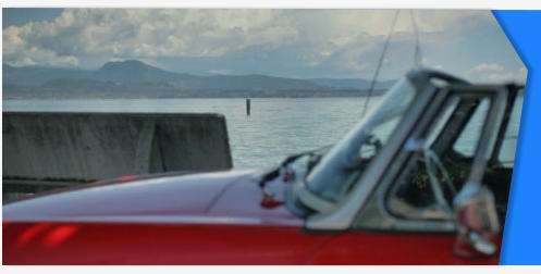 Spitfire car lake garda stock footage