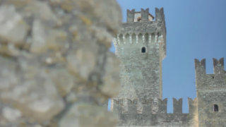 Sirmione castle lake Garda stock footage