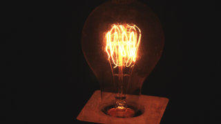 Incandescent filament light bulb stock footage