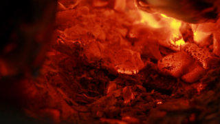 Burning wood fireplace campfire stock footage