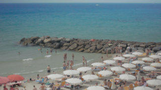 Tourists people at the beach stock footage