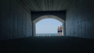 At the beach stock footage