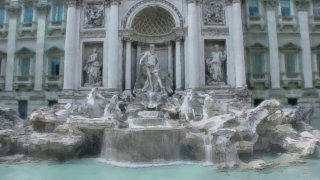 Trevi fountain animation stock footage