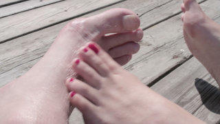 Loving feet stock footage