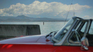 Car at Lake Garda stock footage